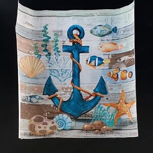 Blue and Brown Nautical Anchor Canvas Print